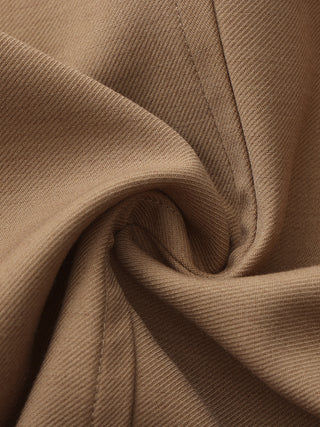 Cropped Contrast-Trim Oversized Trench Jacket