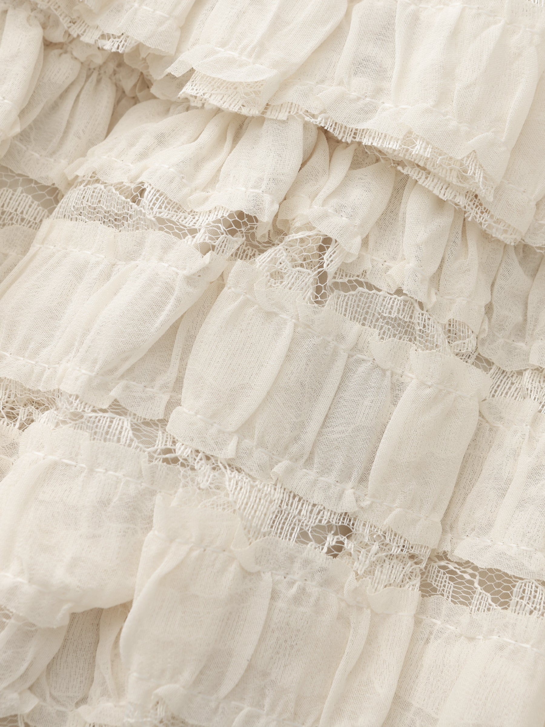 Lace Tiered Mini Skirt with Elastic Waist-9