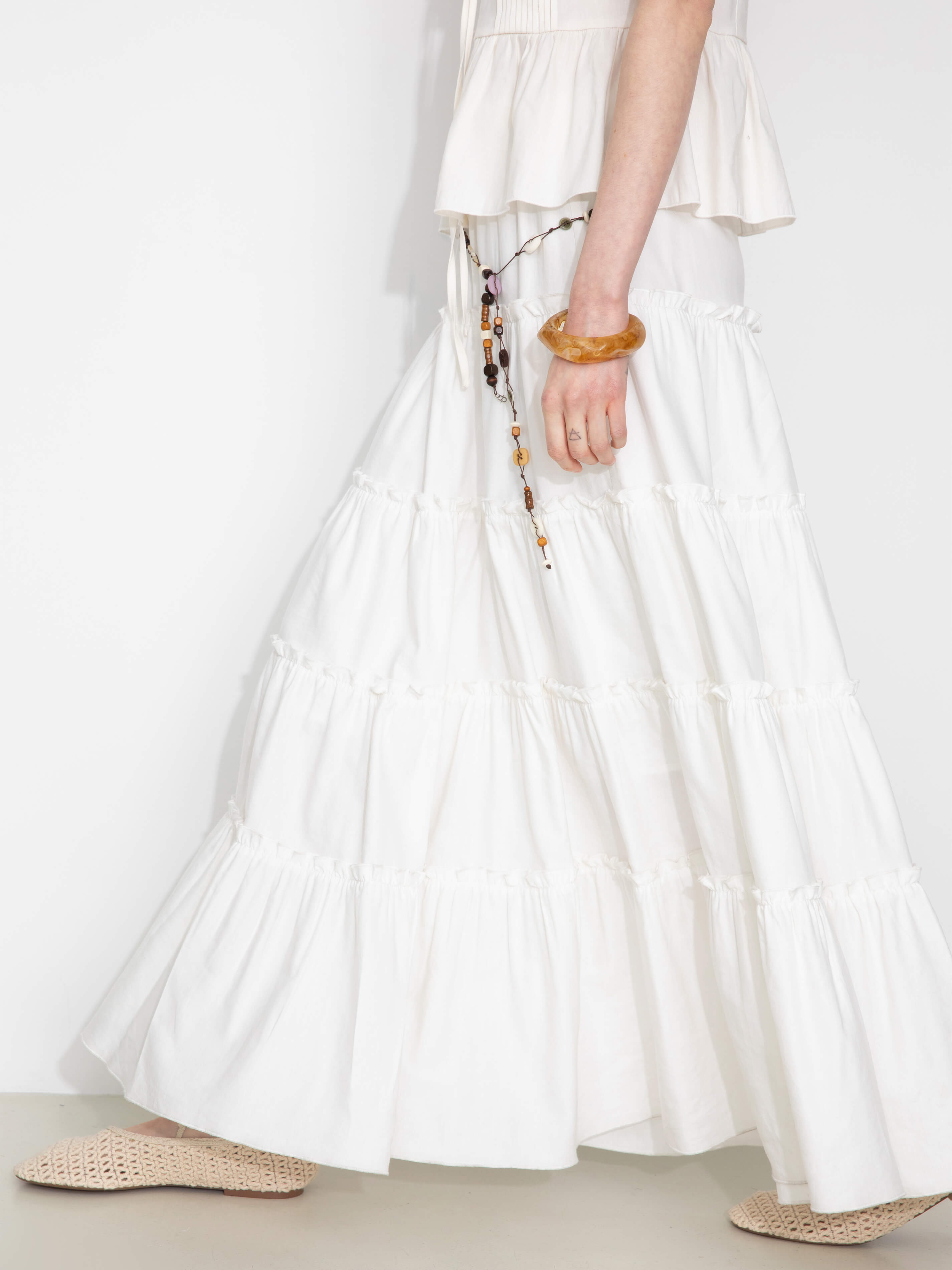 High-Waisted A-Line Maxi Flowy Skirt-10