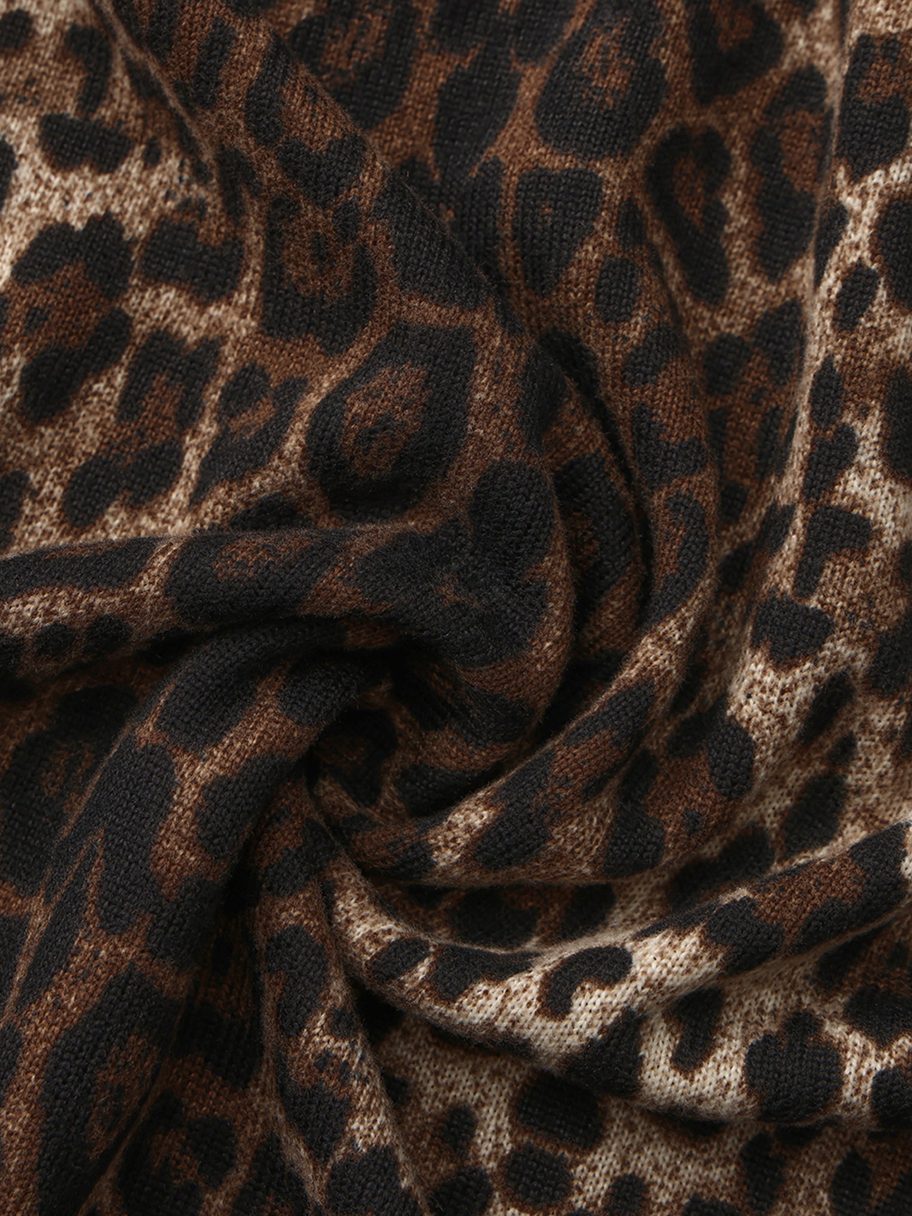 Vintage Leopard Print Draped Maxi Skirt-10