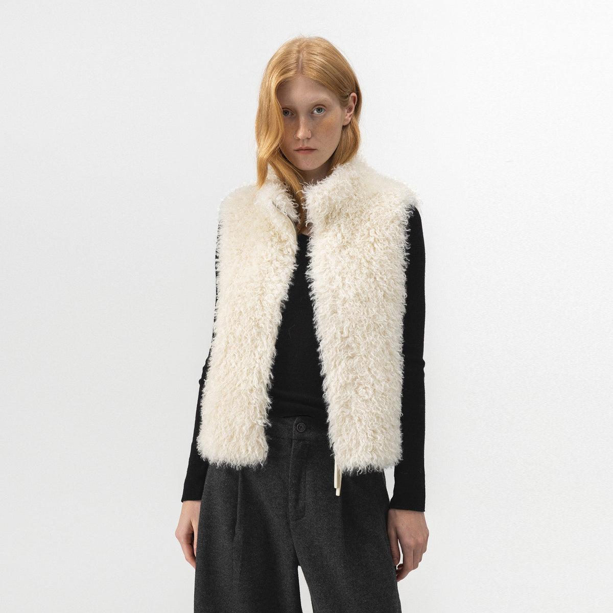 CUBIC Teddy Faux Fur Zip-Up Vest-9