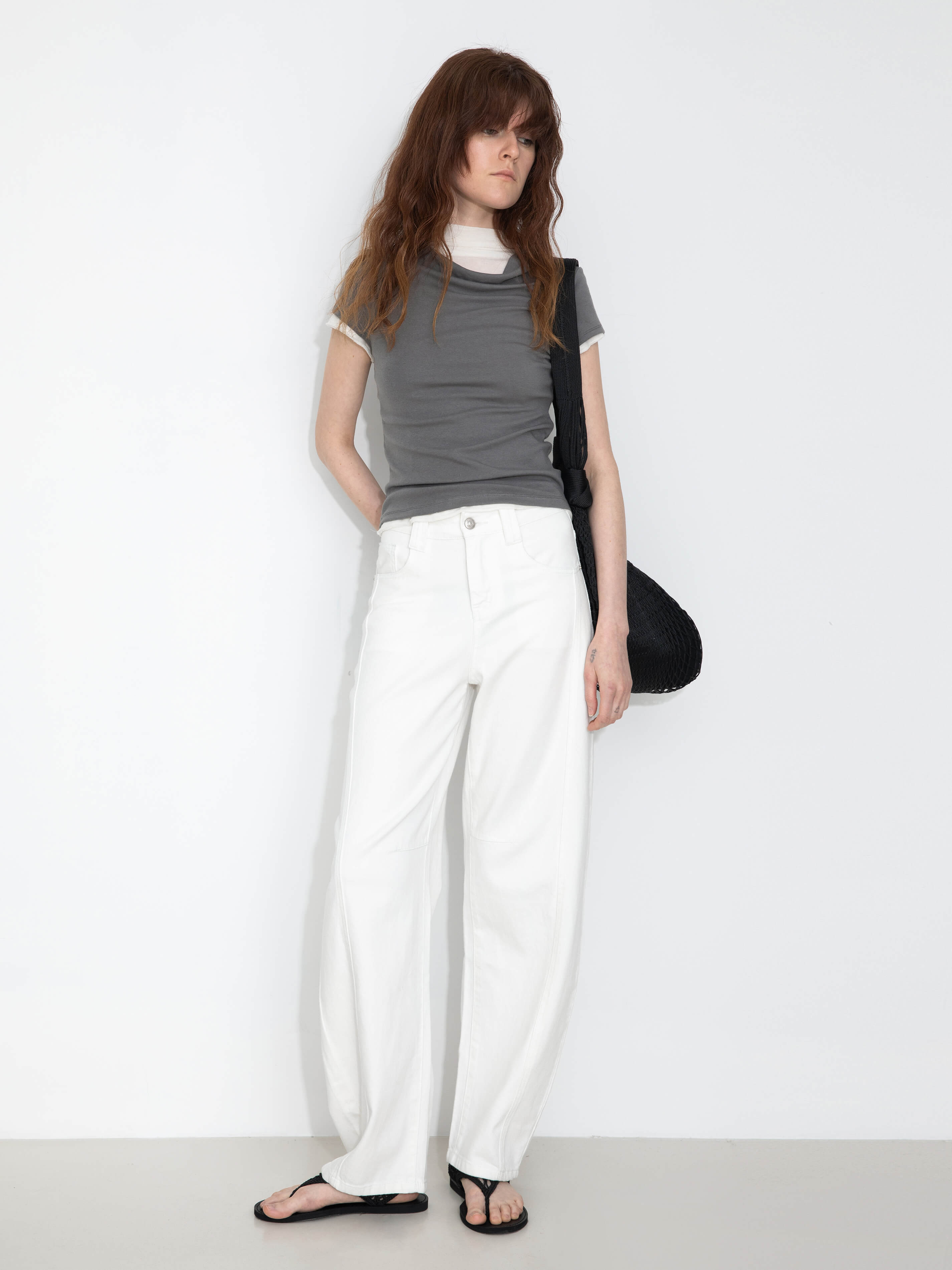C by CUBIC Draped Neck Short-Sleeve T-Shirt-10