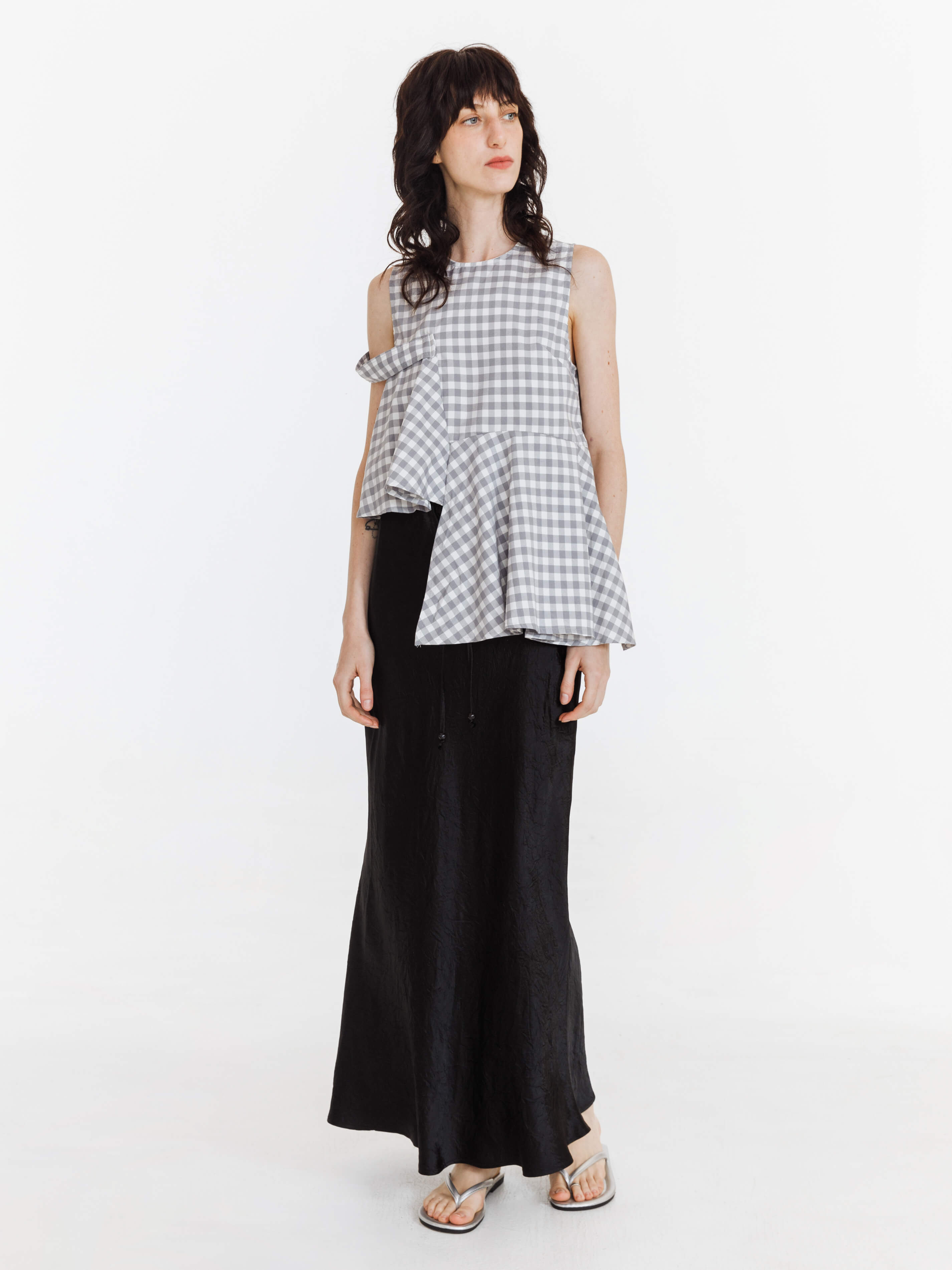 Plaid Irregular Tank Top-9
