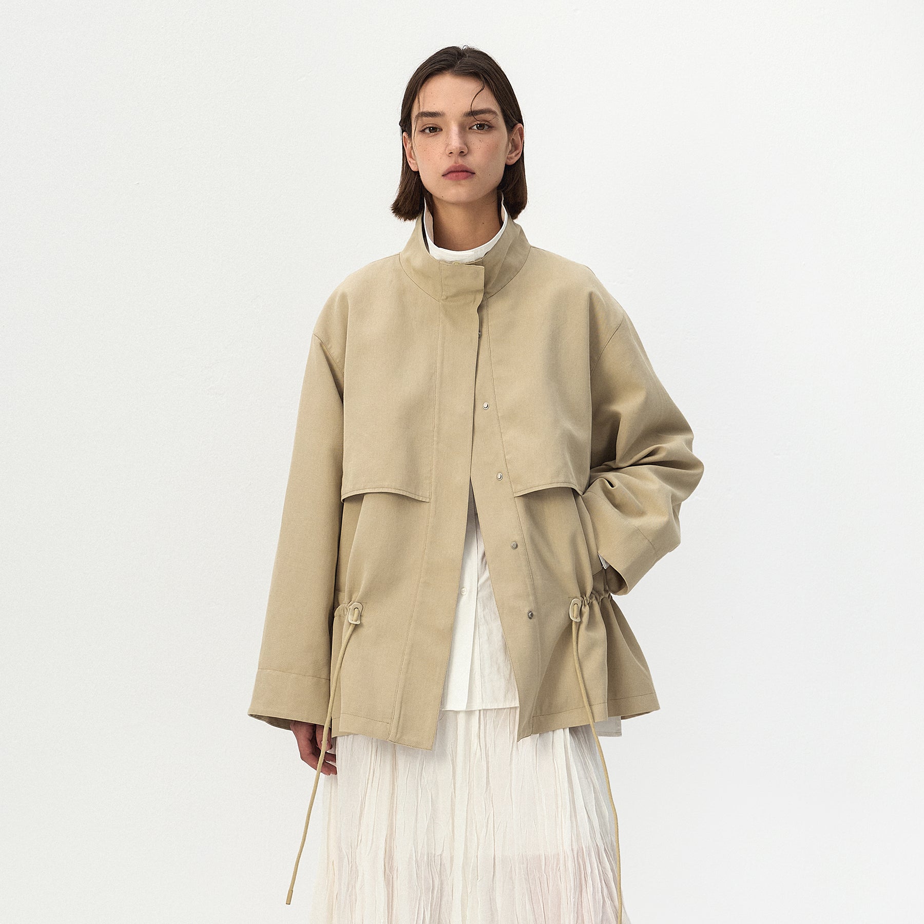 CUBIC Drawstring Cotton Field Jacket-9