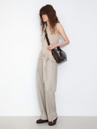 Slim-Fit Knit Henley Vest with Neck Tie