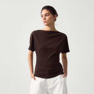 CUBIC Lyocell Blend Off-Shoulder Fitted Top