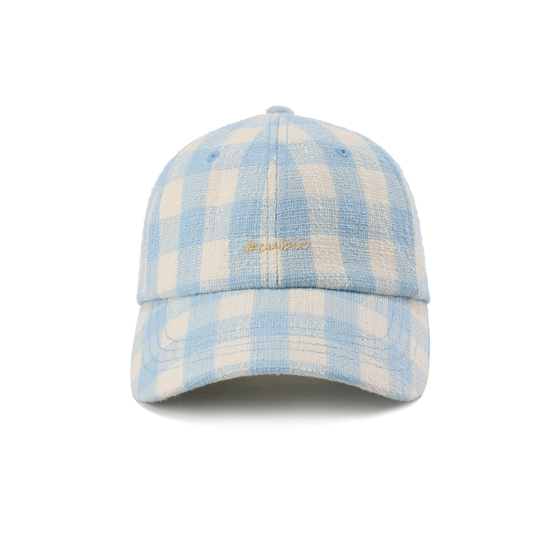 CUBIC Embroidered Plaid Pattern Cap-8