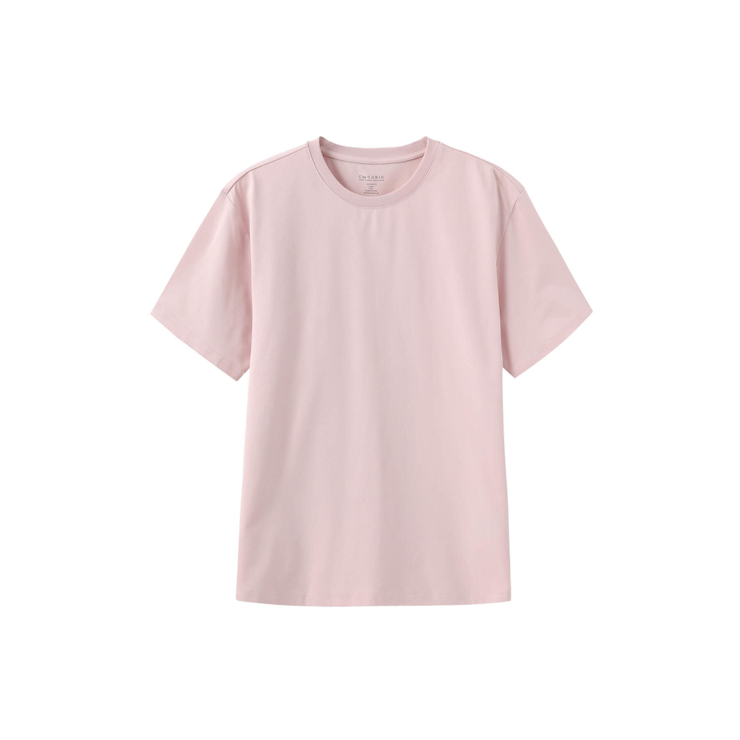 C by CUBIC Oversized Crew Neck Solid T-Shirt-23