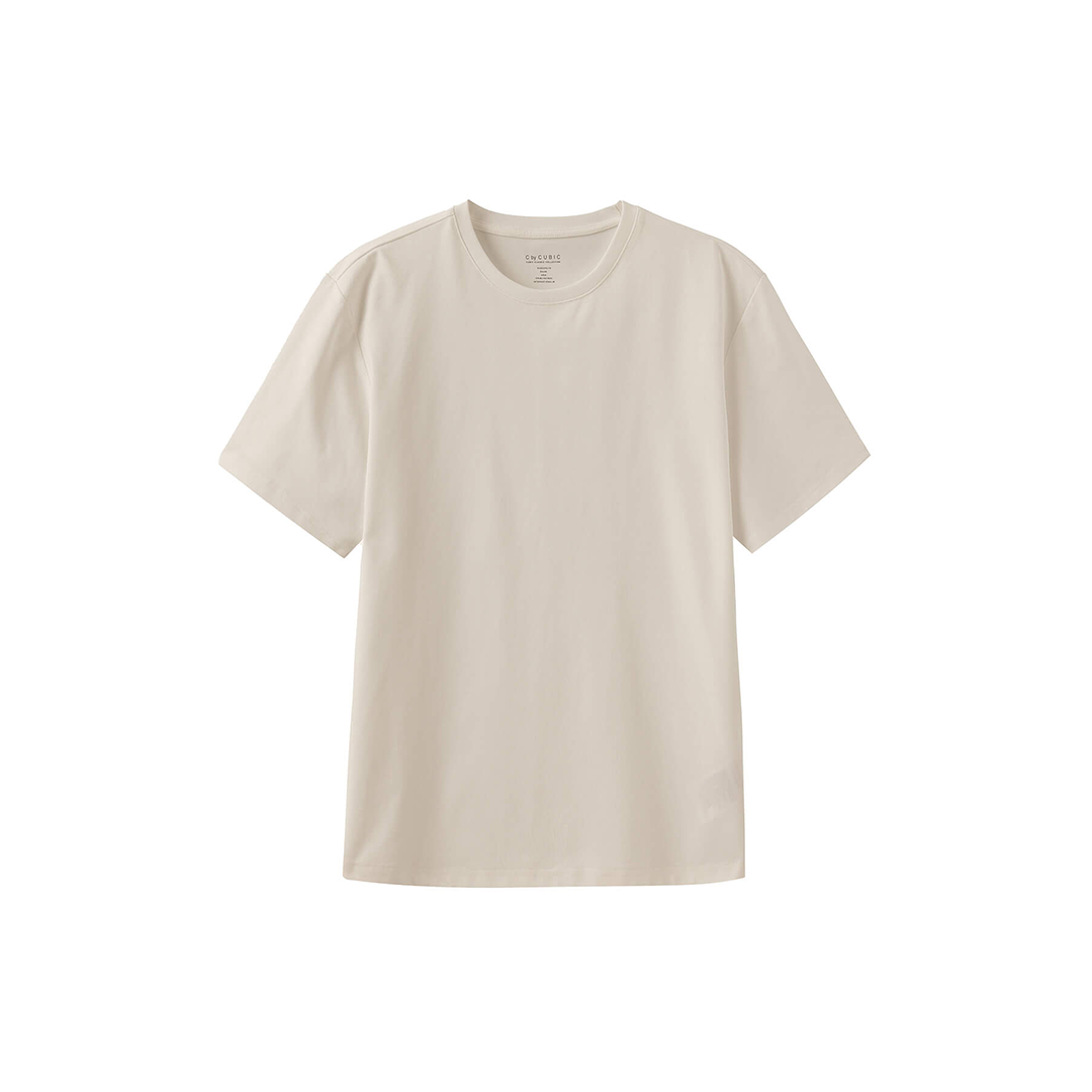 C by CUBIC Oversized Crew Neck Solid T-Shirt-22