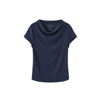C by CUBIC Draped Neck Short-Sleeve T-Shirt