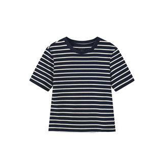 C by CUBIC Striped Basic Cotton T-Shirt