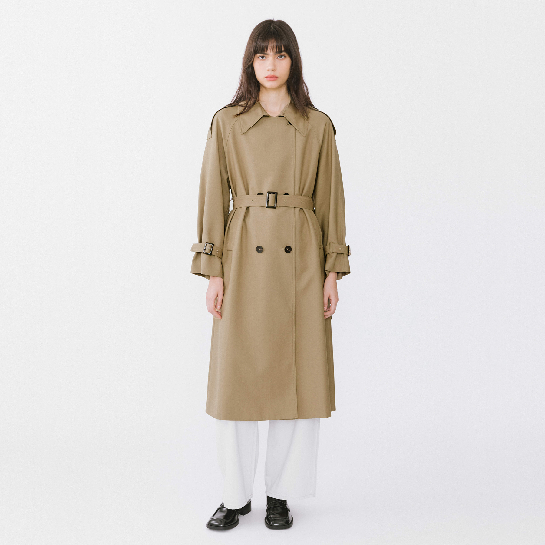 Classic Belted Double Breasted Trench Coat-7
