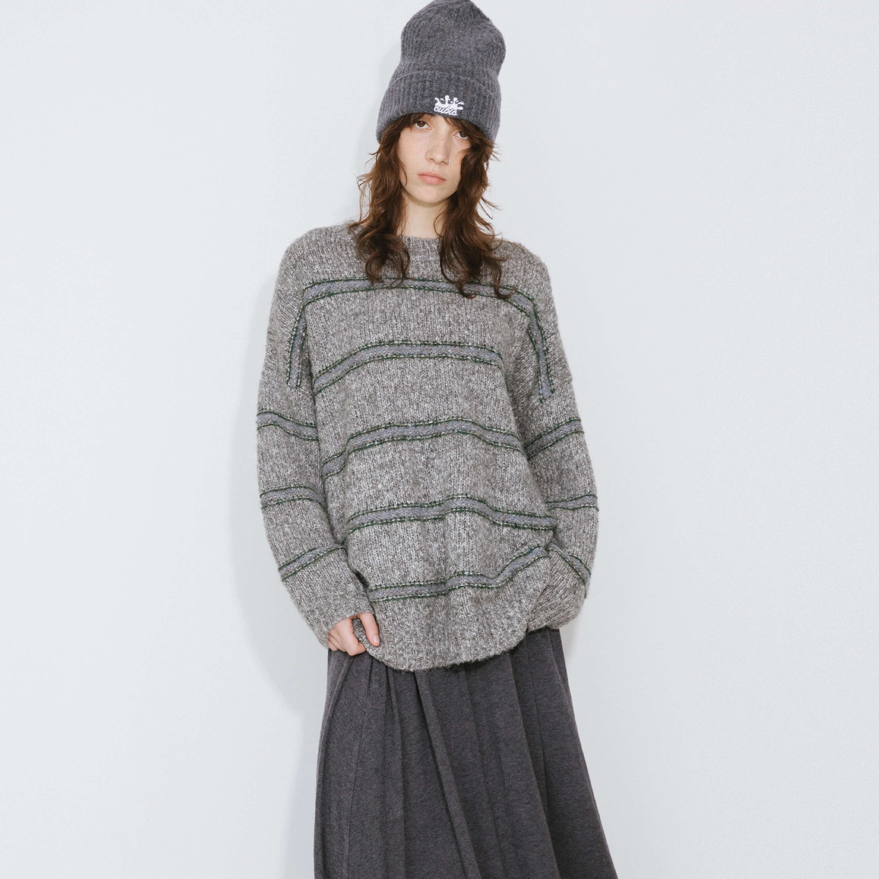 Striped Long Oversized Sweater-13