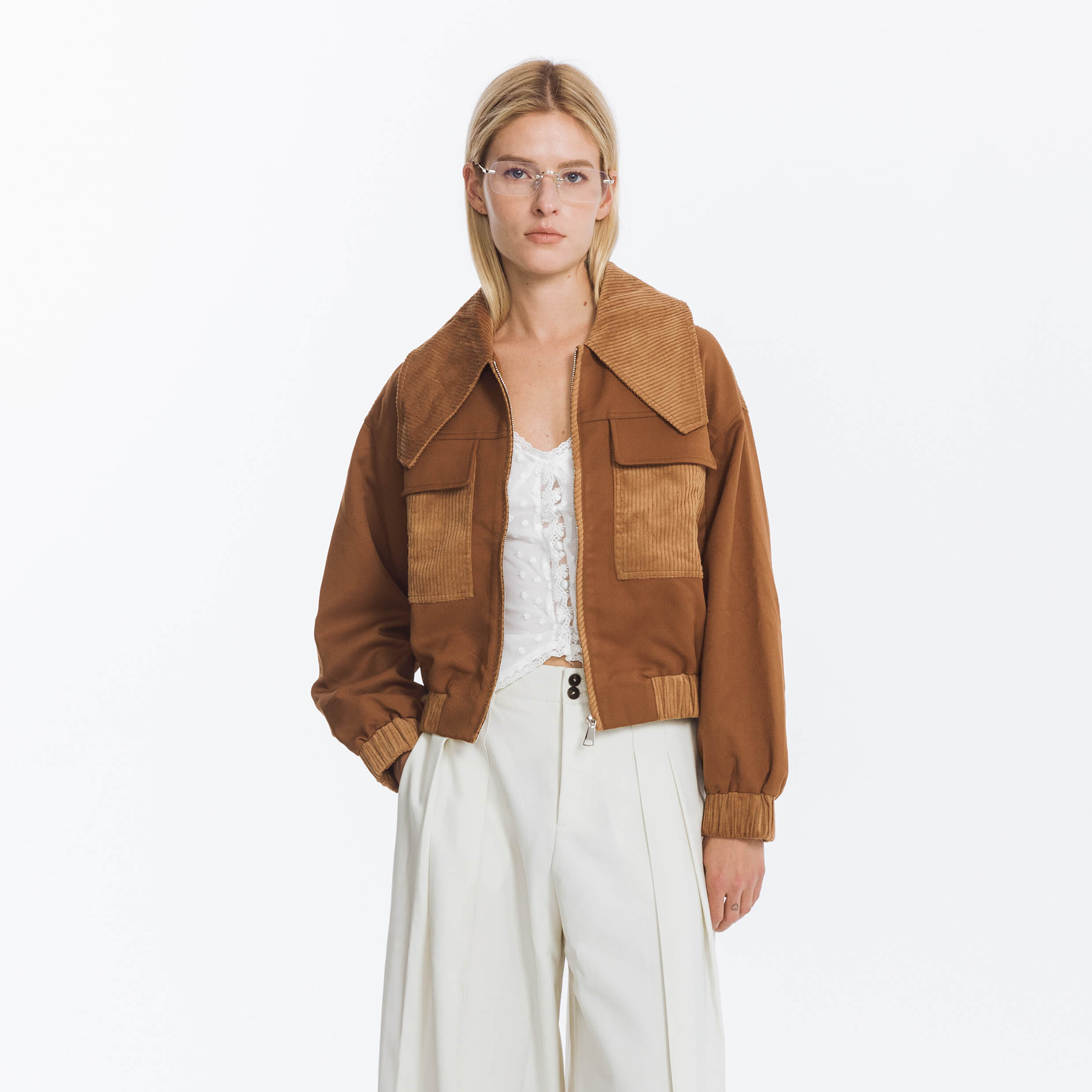 Wide Lapel Casual Jacket with Wool Blend-7