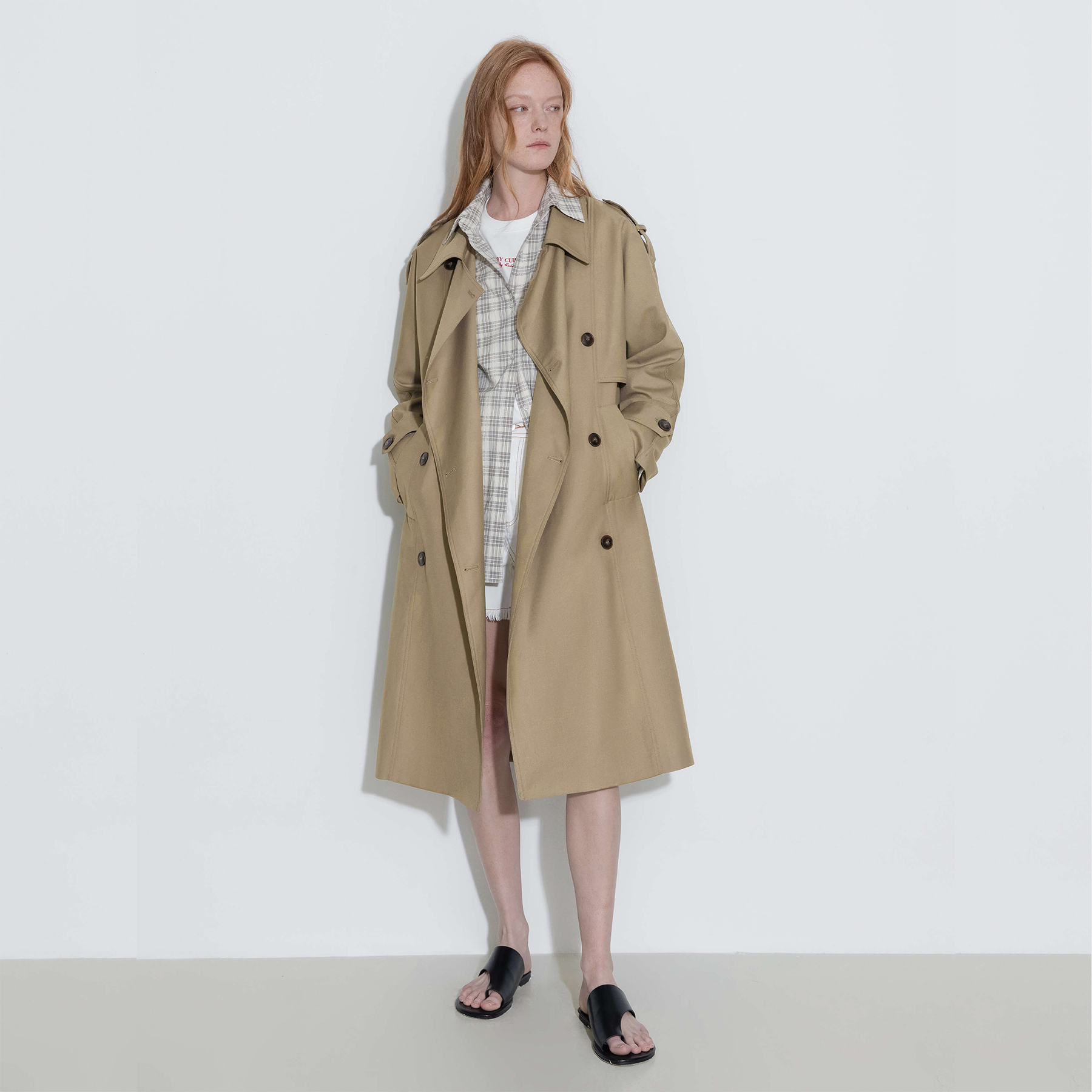 Double Breasted Trench Coat with Belt-3