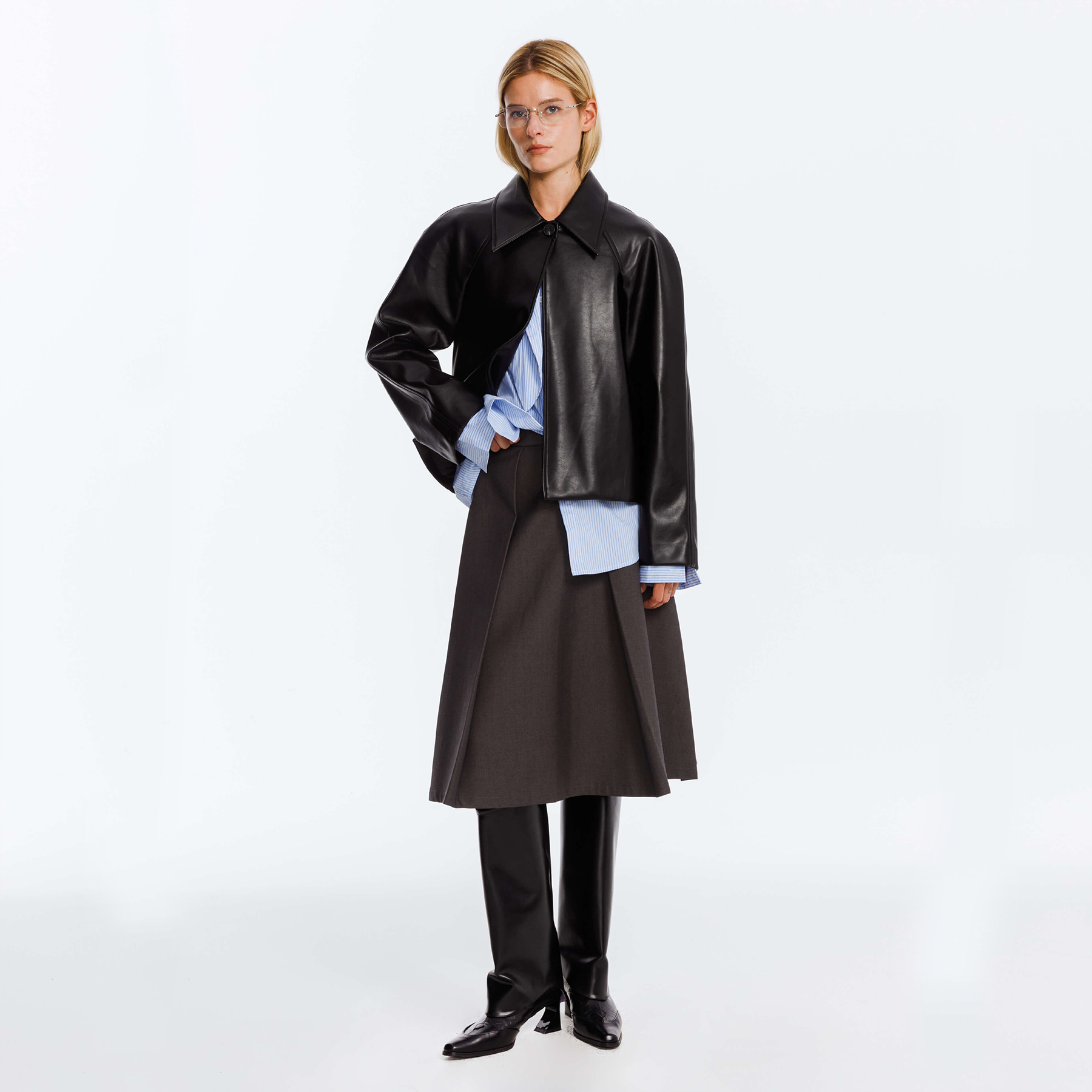 Oversized Faux Leather Jacket-14
