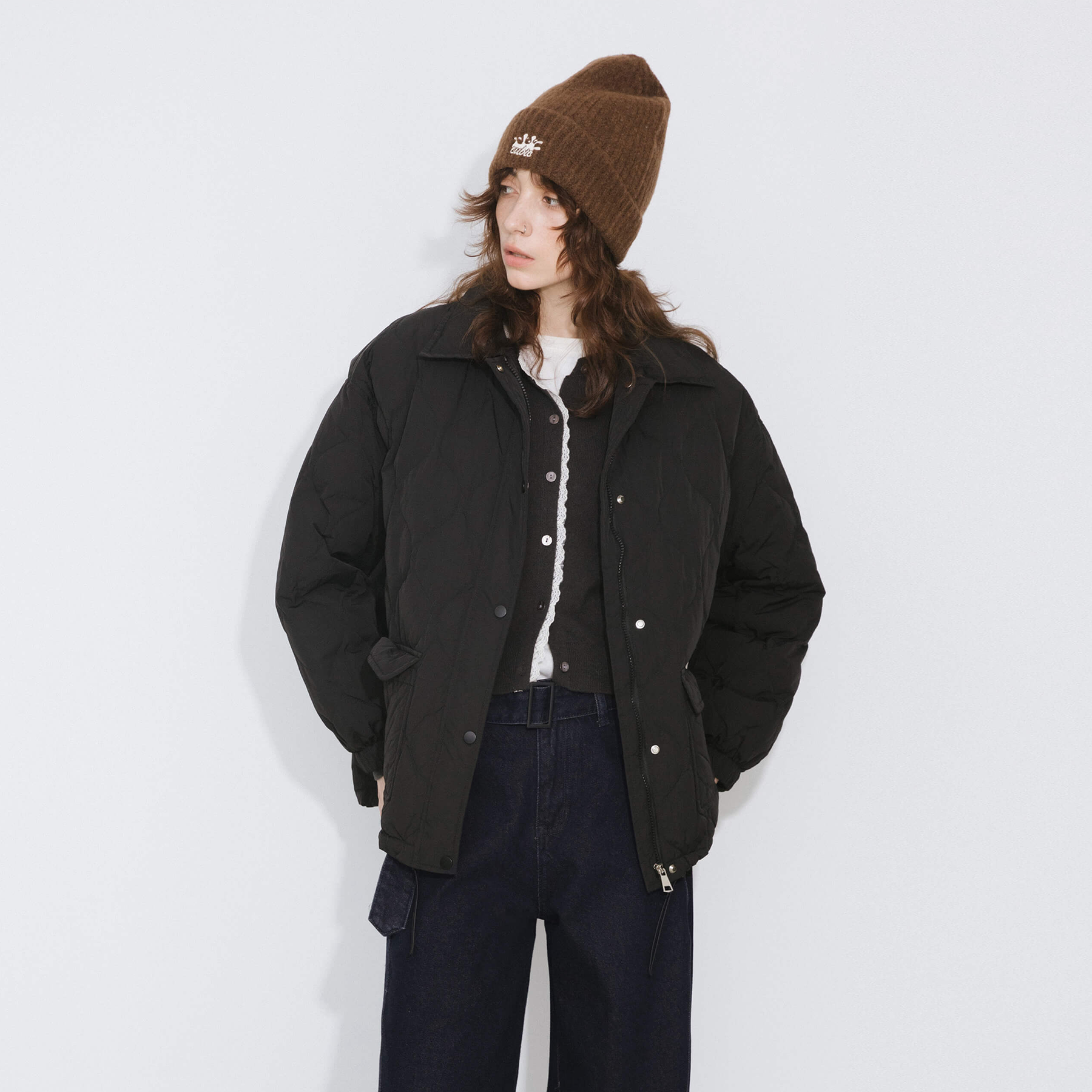 Diamond Padded Short Puffer Jacket-13