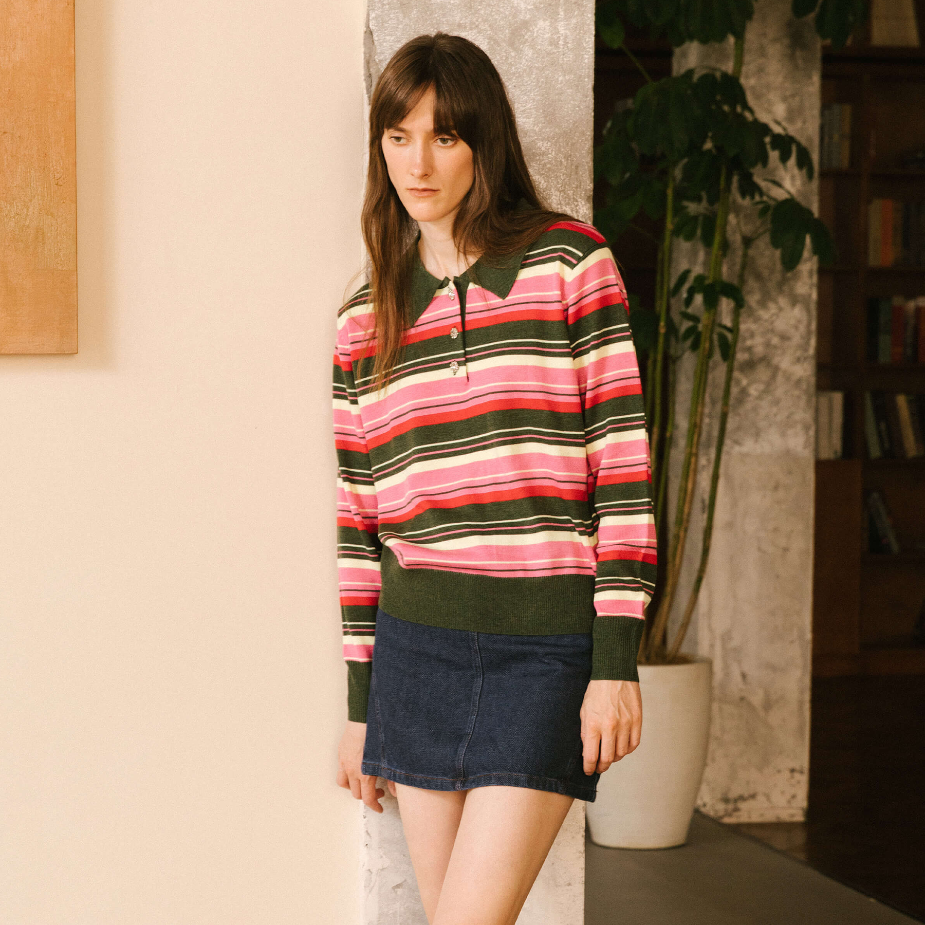 Striped Knitwear Jumper with Wool Blend-7