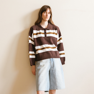 Oversized Contrast Striped Sweater