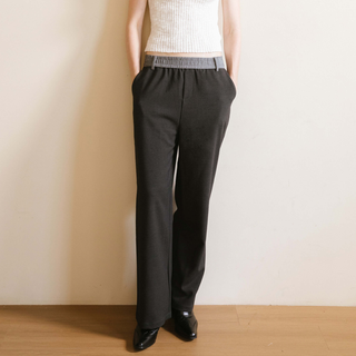 Colorblock Casual Straight Trousers