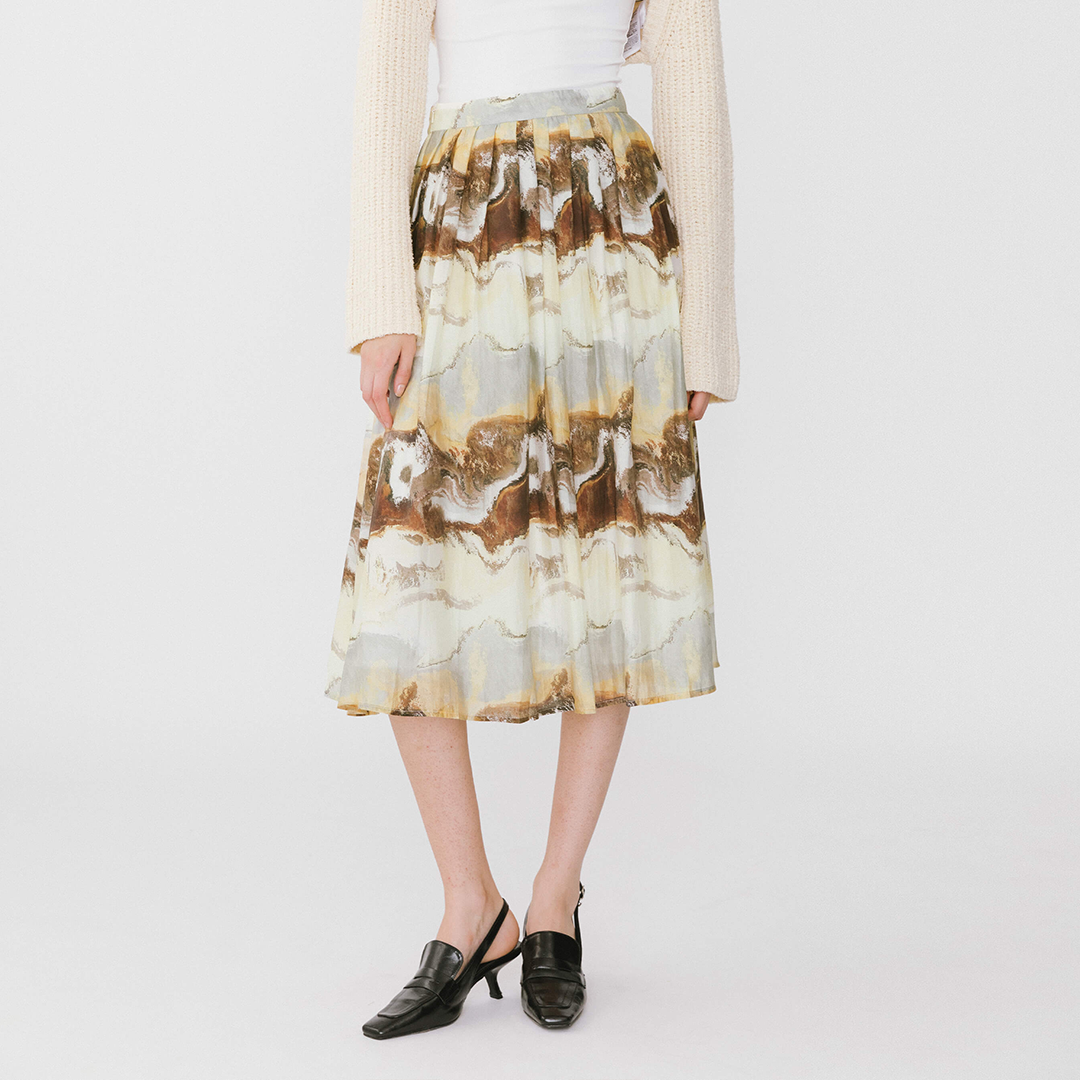 Coast Printed Pleated Skirt-7