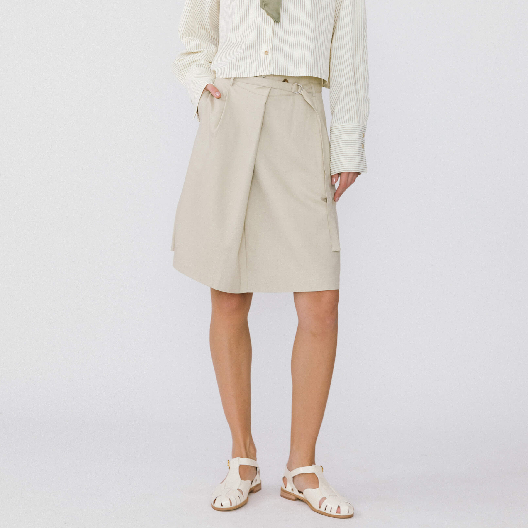 A-line Round Skirt with Wool Blend-25