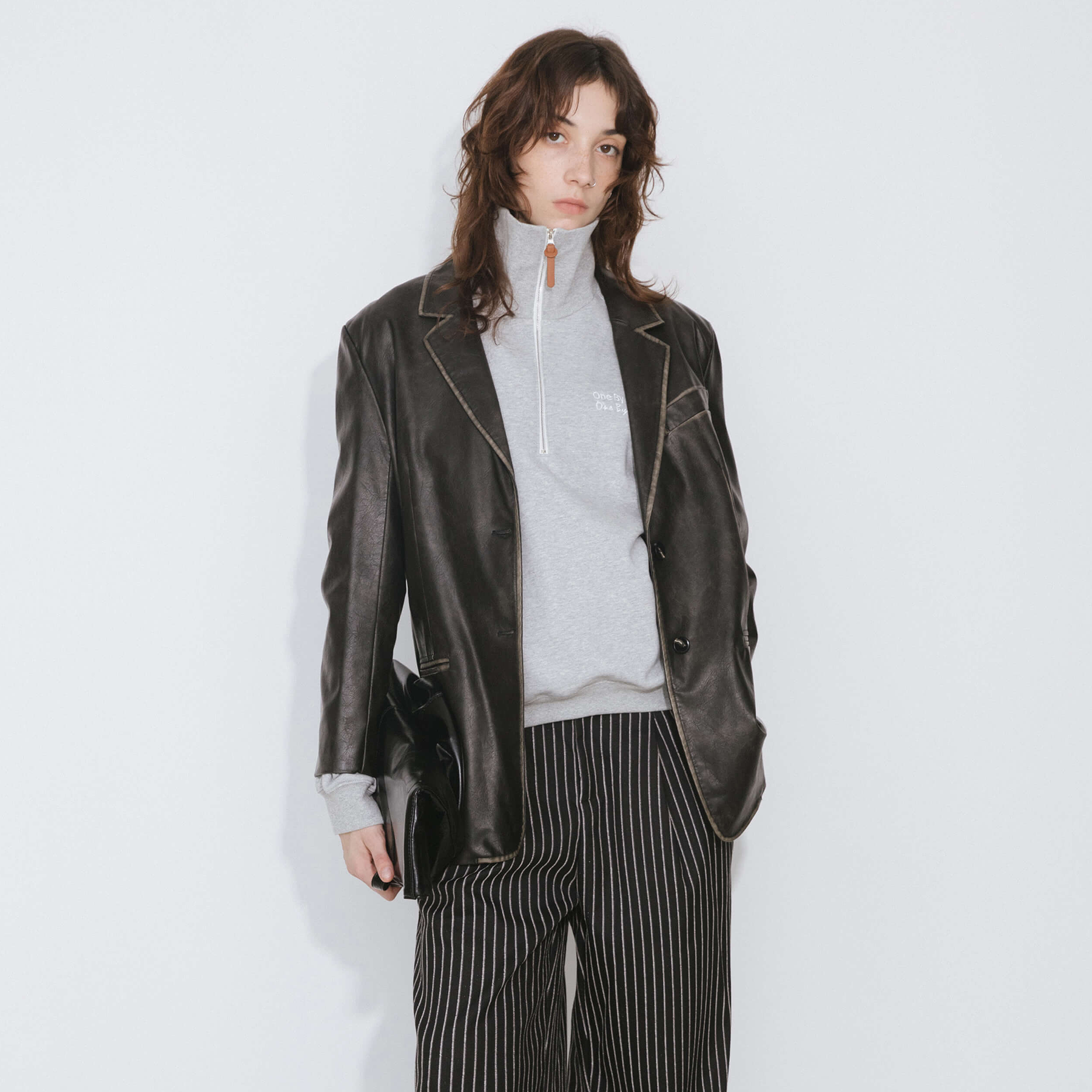 Black Faux Leather Tailored Suit-6