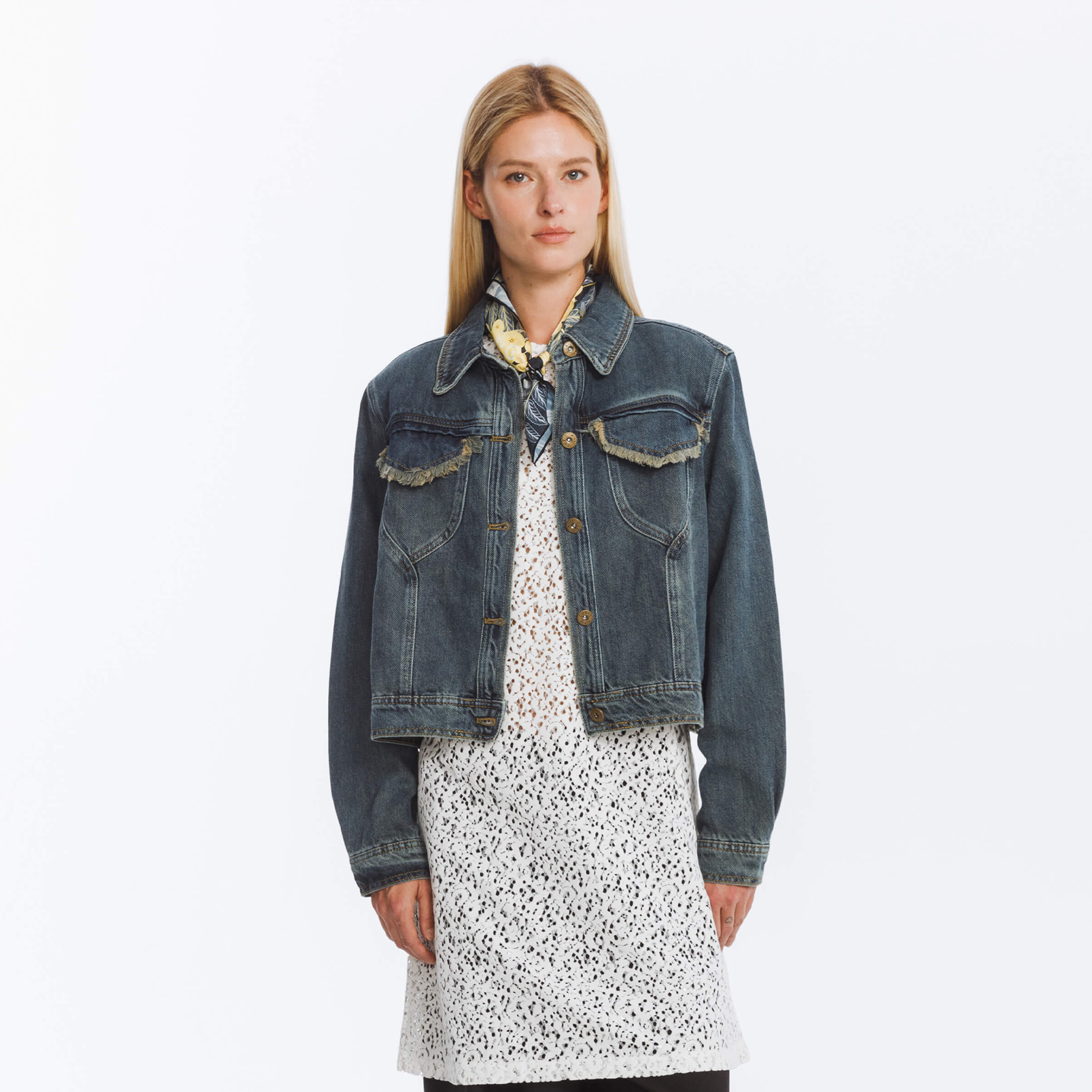 Dark Short Denim Jacket-11
