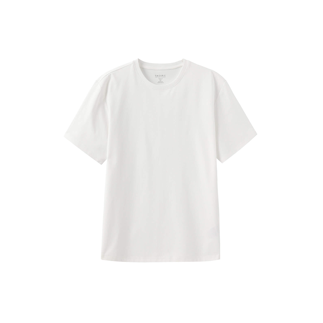 C by CUBIC Oversized Crew Neck Solid T-Shirt-25