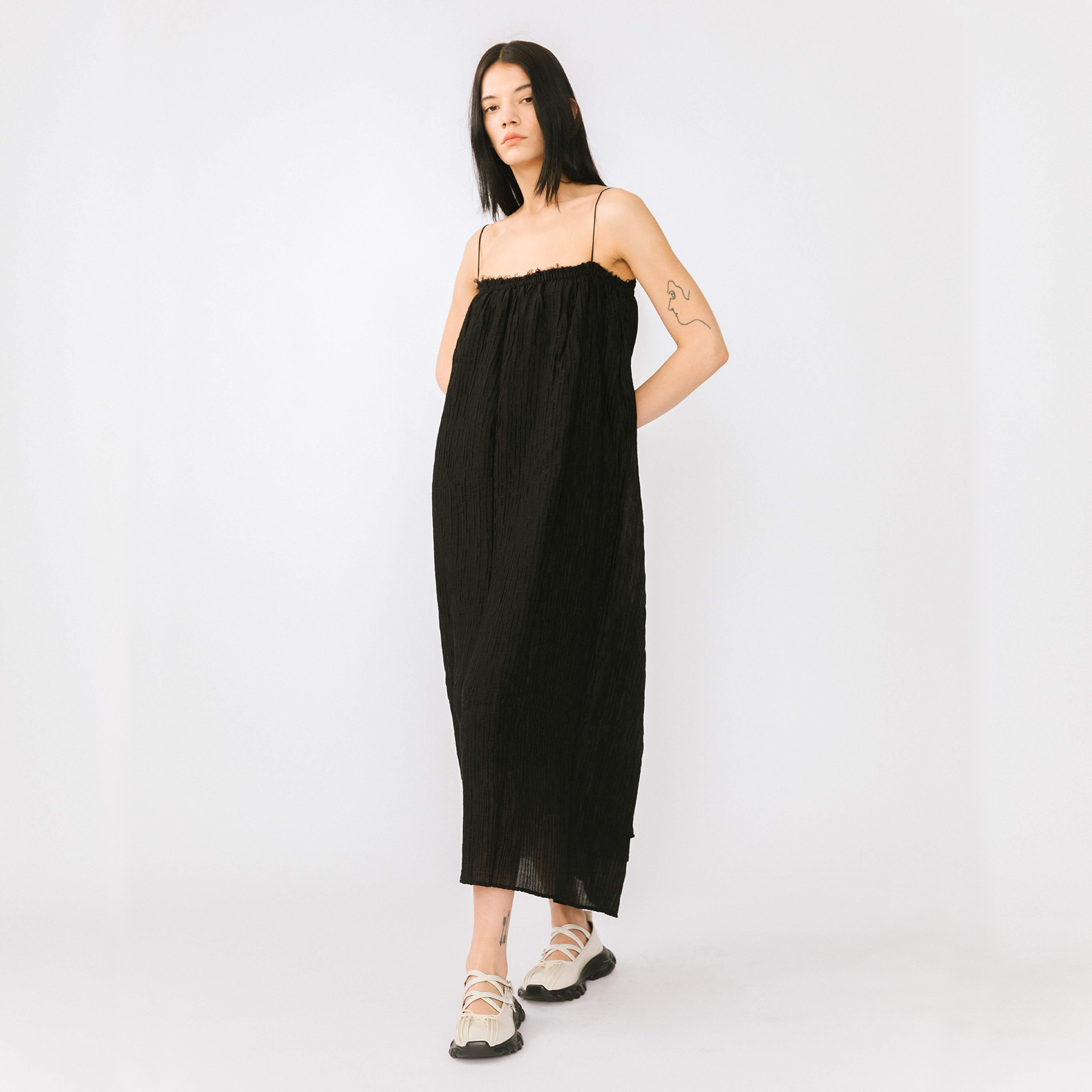 Spaghetti Strap A-line Maxi Dress-21