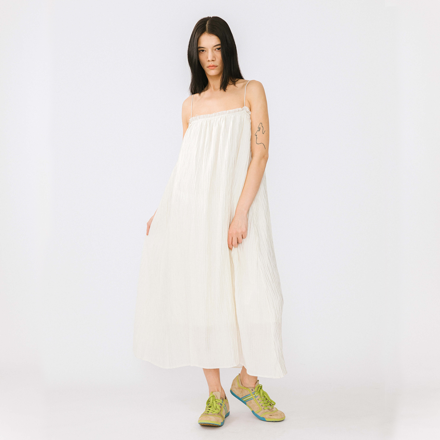 Spaghetti Strap A-line Maxi Dress-14