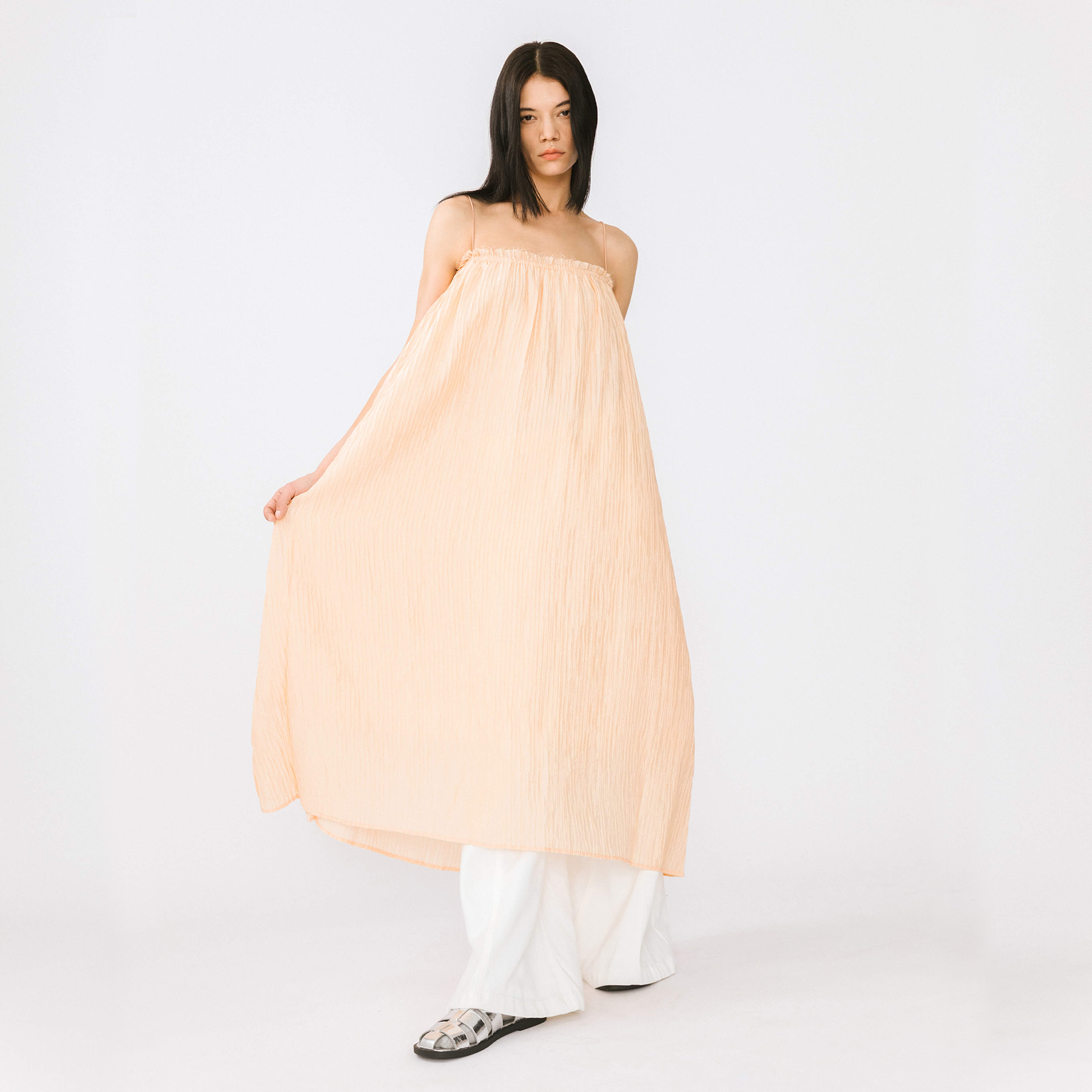 Spaghetti Strap A-line Maxi Dress-7