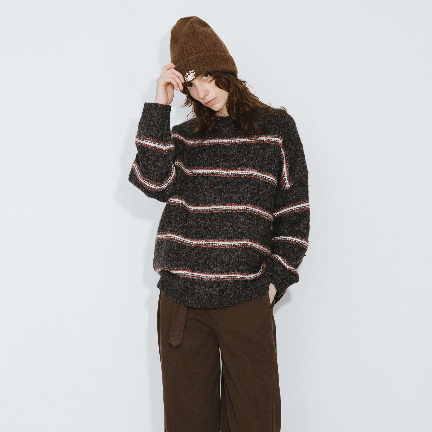 Striped Long Oversized Sweater-14