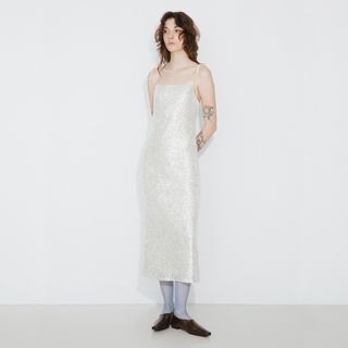 Slim Fit Sequin Sling Dress