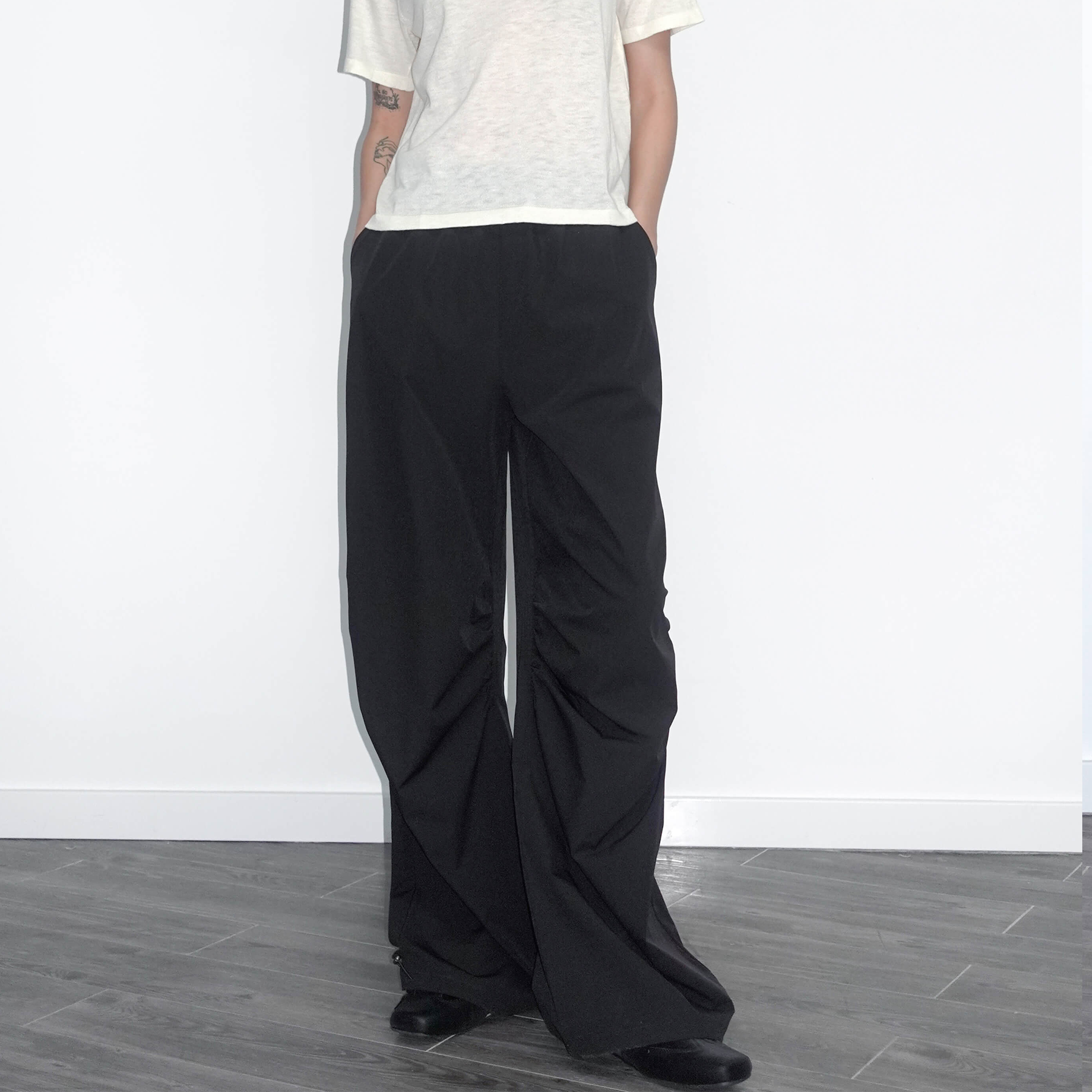 Loose Parachute Trousers with Elastic Waist-19