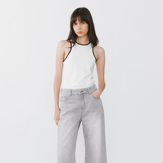 Contrast Cutaway Tank Top
