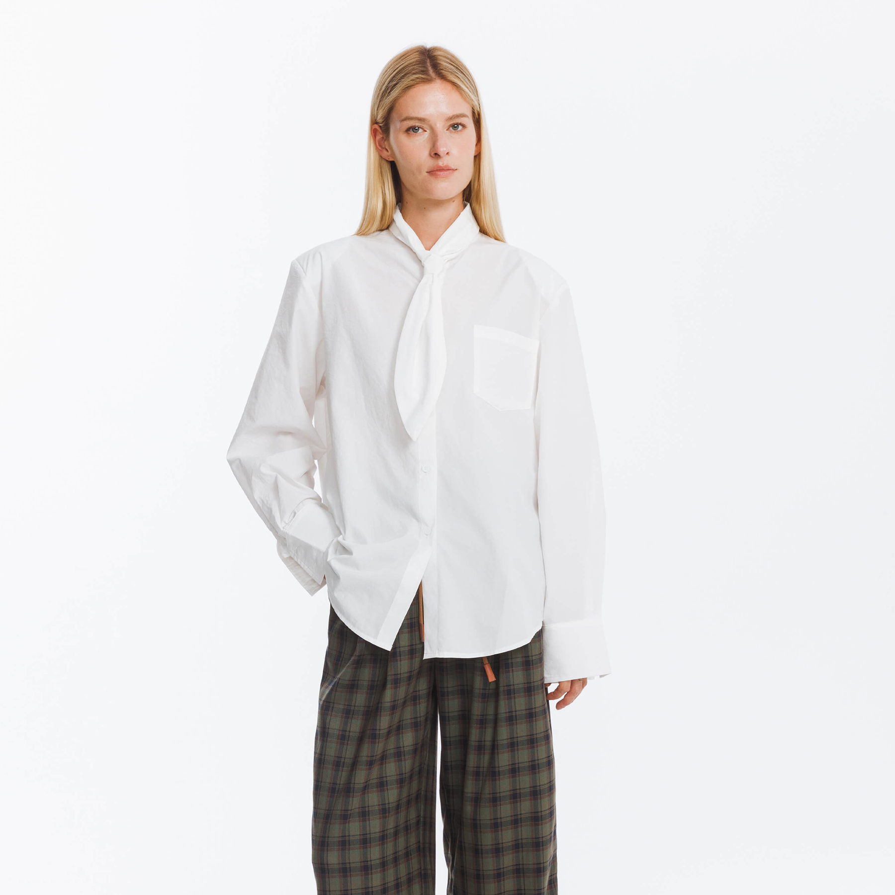 Vintage Tie Loose Striped Shirt-14