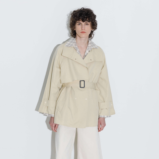 Short Length Belted Trench Coat