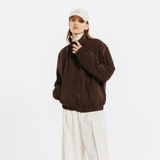 Maroon Oversized Cotton Jacket