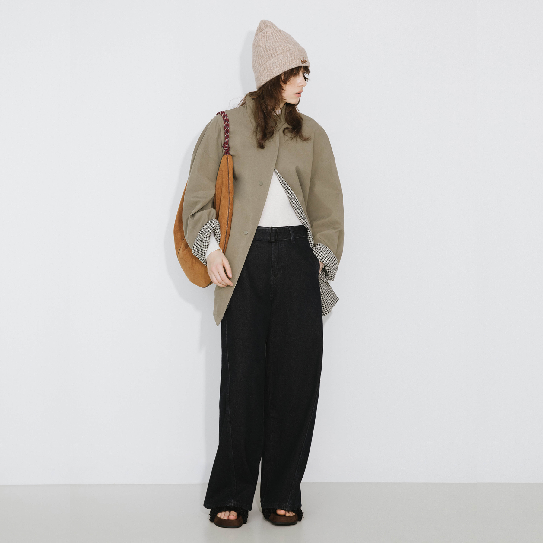 Funnel Neck Reversible Trench Coat-13