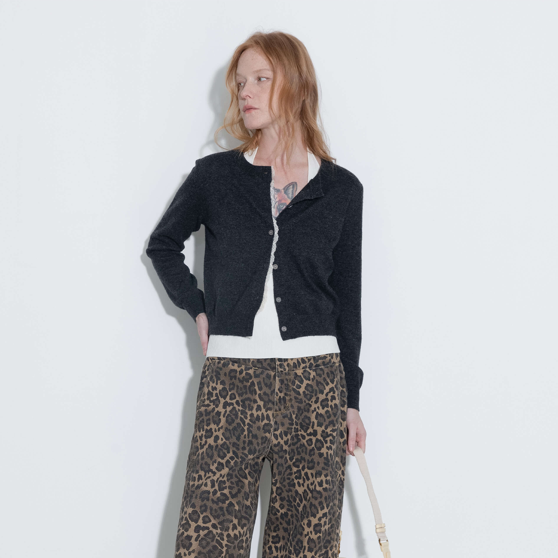 Lace Trim Knit Wool Cardigan-13