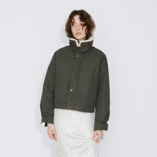 Removable Fur Collar High Neck Down Coat