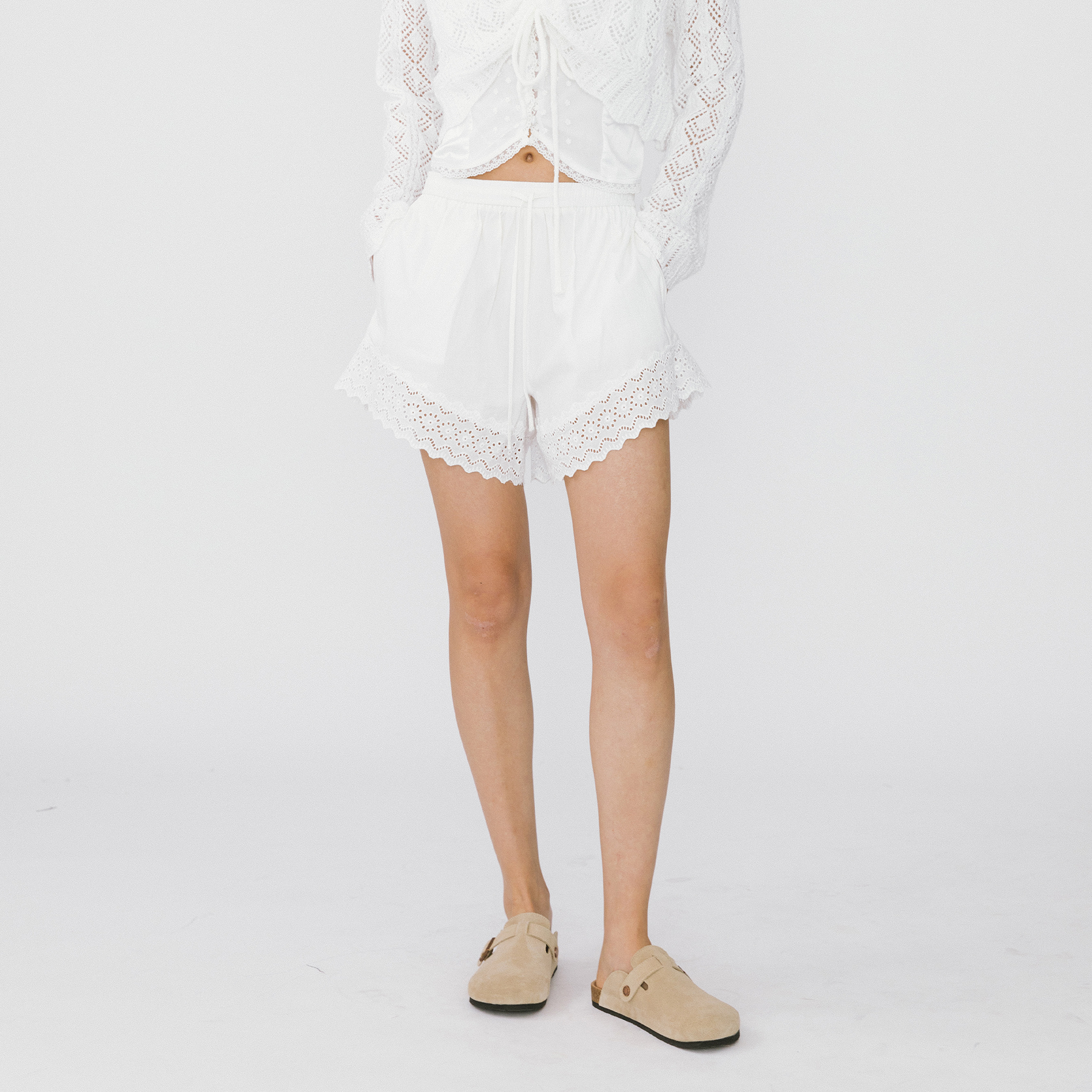Casual Lace 100% Cotton Shorts-7