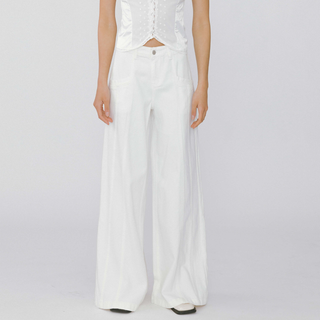 Front Stitch Wide Leg Jeans