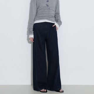 Straight Wide Leg Denim Jeans