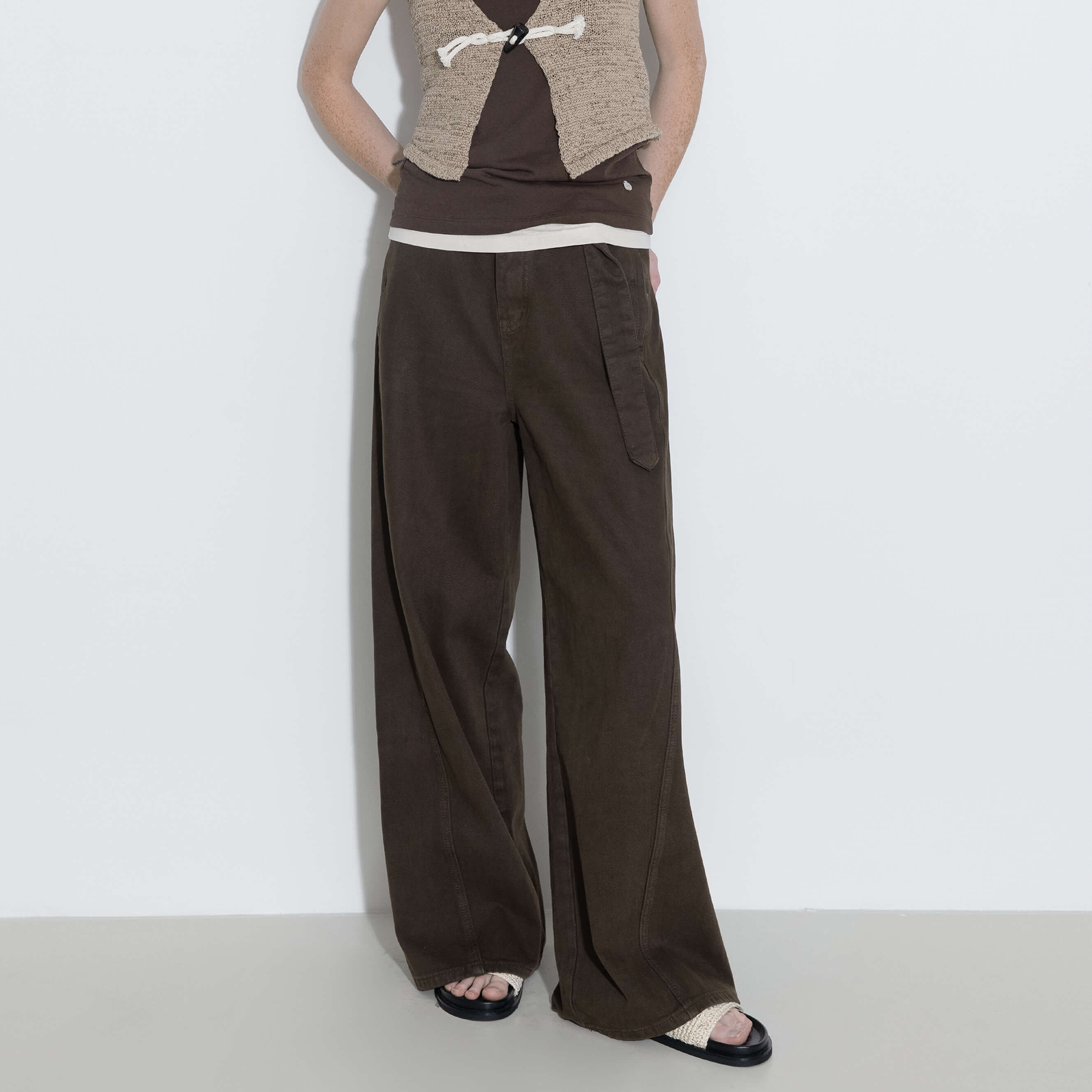 Straight Wide Leg Denim Jeans-7