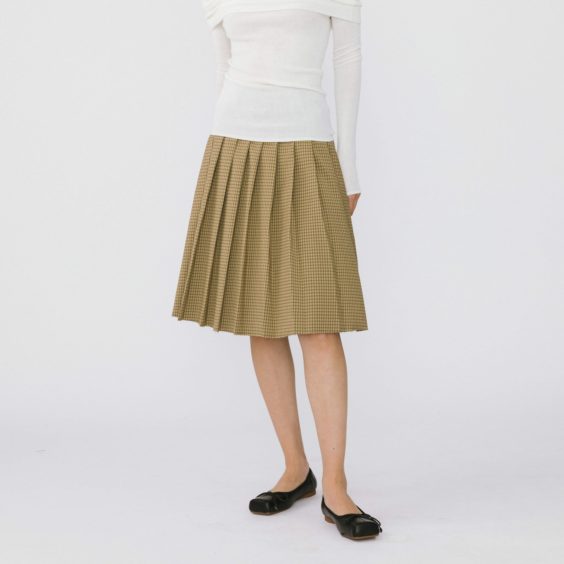 Plaid Pleated Skirt-7
