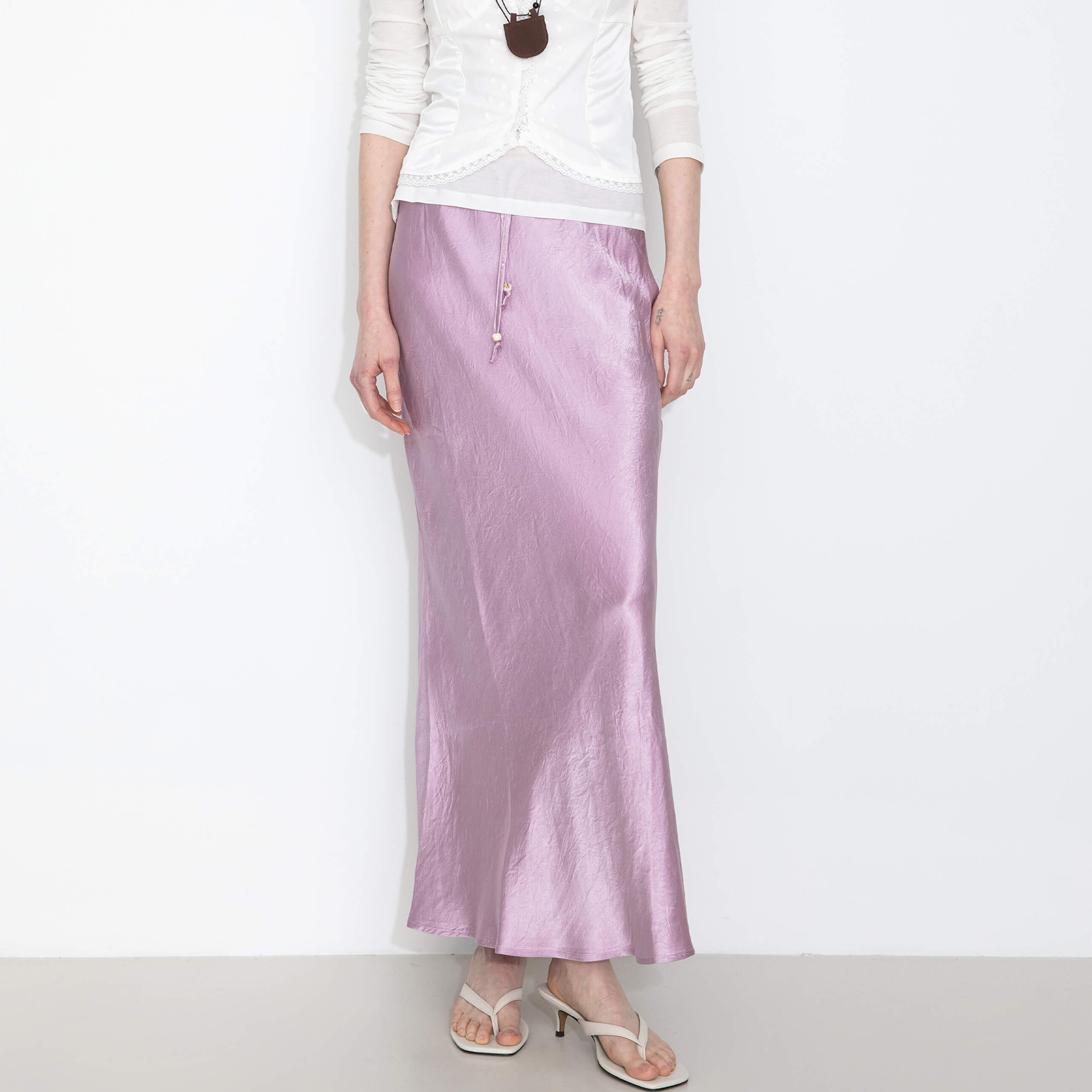 100% Heavyweight Acetate Bias Cut Skirt-15