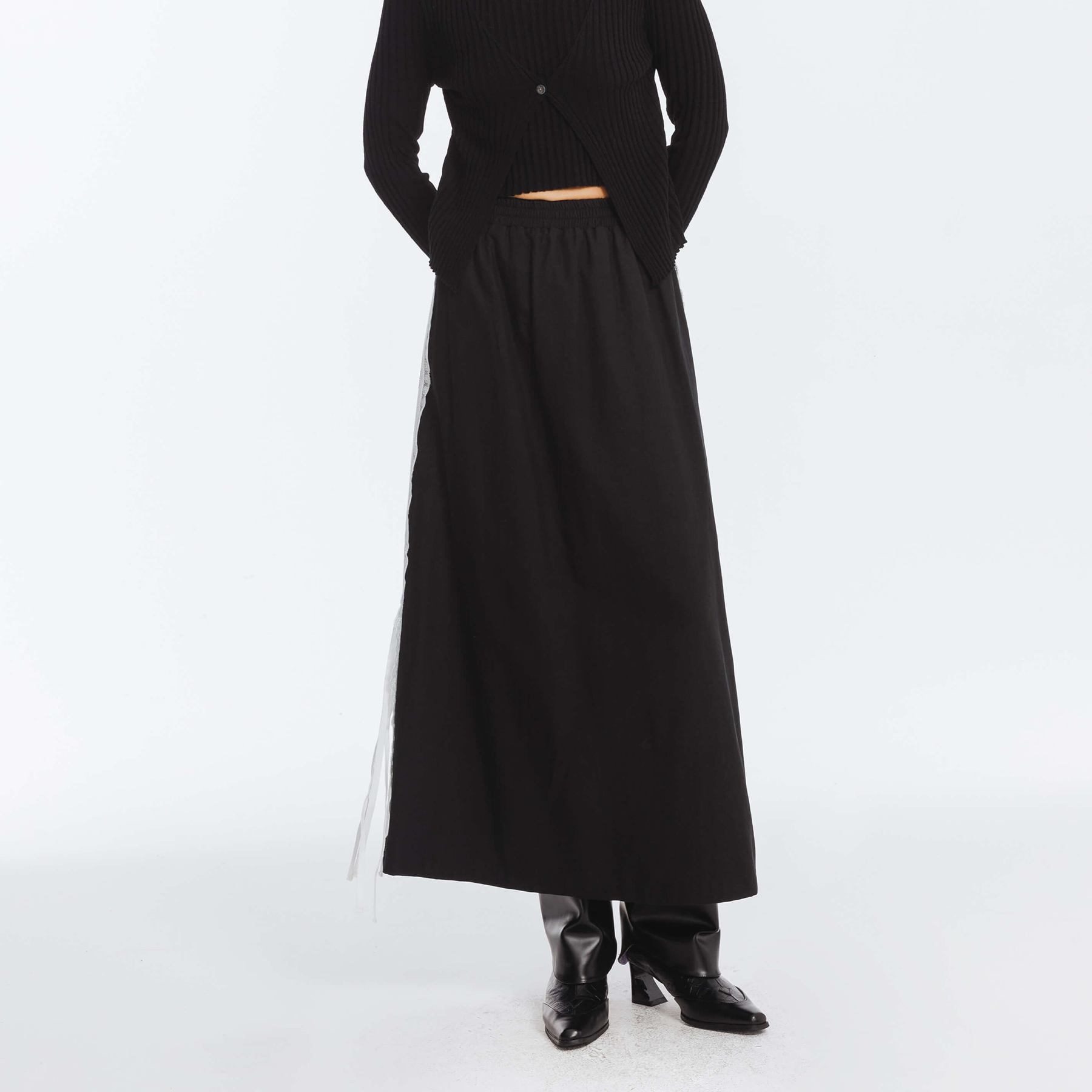 Cotton Skirt with Lace Trim-7