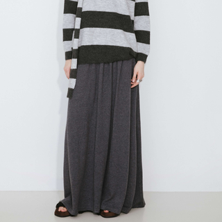 Gray Loose A-line Skirt